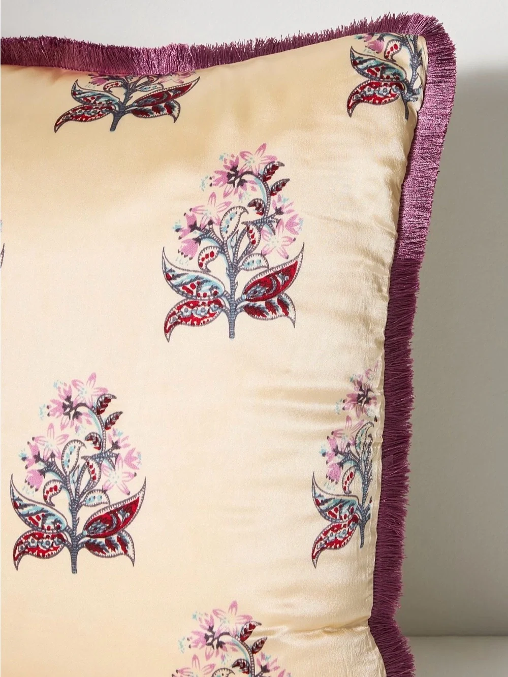 Anthropologie Silk Floral Throw Pillow Cover **READ Description**